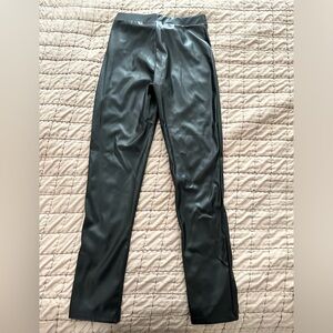 Girls faux black leather pants from Zara